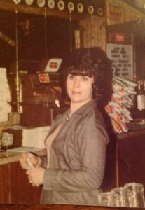 Patricia Donley at work behind the bar.
